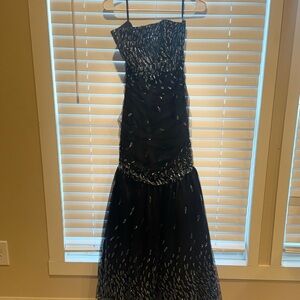 Jessica Mcclintock Dress Women's Black Mermaid Glitter Tulle